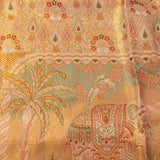 Golden Floral Meenakari Kanjivaram Silk Saree