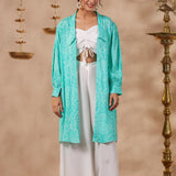 White Crepe Solid Indo-Western Co-Ord Set