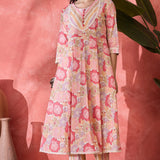 Light Pink Cotton Floral Printed Kurta Set