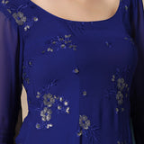 Blue Georgette Embroidered Sharara Kurti Set