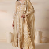 Golden Silk Anarkali Set