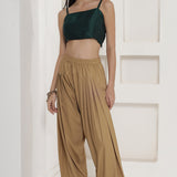 Tan Brown Chinnon Farshi Salwaar Suit Set