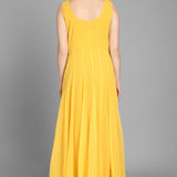 Yellow Georgette Long Kurti With Jacket