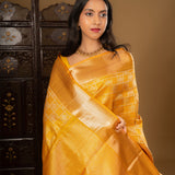 Bright Turmeric Yellow Kanjivaram Silk Saree