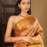Golden Floral Kanjivaram Silk Saree