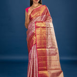 Golden Pink Kanjivaram Silk Saree