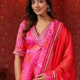 Bright Pink Jimmy Choo Bandhani Printed Sharara Set