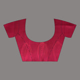 Denim Blue Pure Silk Saree With Block Print