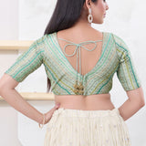 Seafoam Green Jacquard Blouse