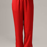 Red Rayon Kurti With Pants
