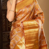 Golden Floral Kanjivaram Silk Saree