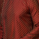 Maroon Cotton Blend Printed Designer Kurta Set