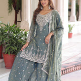 Marble Blue Fendi Silk Sharara Set