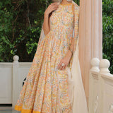 Multicolour Cotton Printed Anarkali Set