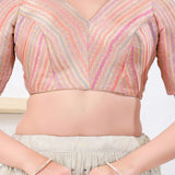 Pinkish Multi Colour Jacquard Blouse