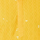 Bright Yellow Cotton Silk Embroidered Dhoti Set