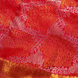 Bright Pink Floral Kanjivaram Silk Saree