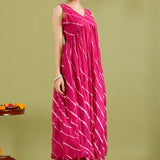 Light Wine Chiffon Leheriya Printed Palazzo Set