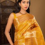 Bright Turmeric Yellow Kanjivaram Silk Saree