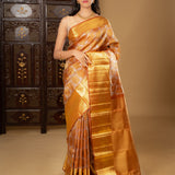Golden Floral Kanjivaram Silk Saree