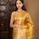 Golden Floral Kanjivaram Silk Saree