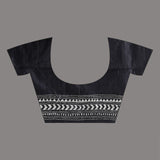 Peacock Blue Pure Silk Kantha Stitched Saree