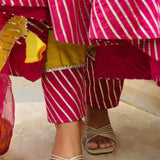 Old Golden Yellow Cotton Silk Gotta Work Anarkali Set