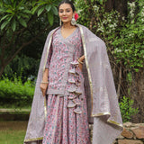 Blossom Pink Cotton Floral Printed Lehenga Set