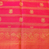 Deep Pink Floral Kanjivaram Silk Saree