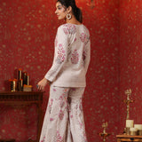 Pinkish Cream Cotton Floral Printed Co-Ord Set
