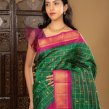 Dark Emerald Green Kanjivaram Silk Saree