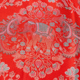 Bright Red Floral Kanjivaram Silk Saree