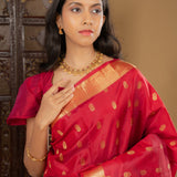 Deep Pink Kanjivaram Silk Saree