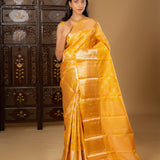 Bright Turmeric Yellow Kanjivaram Silk Saree