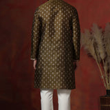 Mahendi Green Dupion Printed Kurta Set