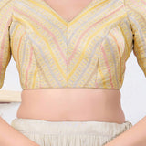 Golden Multi Colour Jacquard Blouse