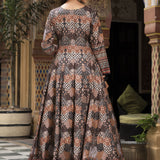 Black Dola Silk Printed Anarkali Set