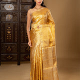 Golden Floral Kanjivaram Silk Saree