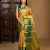 Golden Floral Kanjivaram Silk Saree