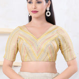 Golden Multi Colour Jacquard Blouse