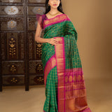 Dark Emerald Green Kanjivaram Silk Saree