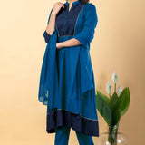 Deep Sea Blue Rayon Anarkali Set