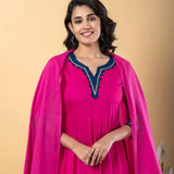 Artyclick Crimson Rayon Gotta Work Anarkali Set