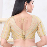 Golden Multi Colour Jacquard Blouse