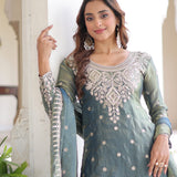 Marble Blue Fendi Silk Sharara Set