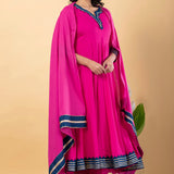 Artyclick Crimson Rayon Gotta Work Anarkali Set