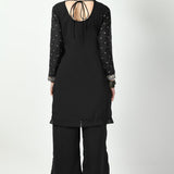 Black Georgette Gota Work Kurti Set