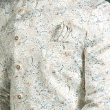 Ceramic White Cotton Blend Printed Sherwani Set