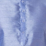 Sky Blue Solid Dupion Silk Kurta Set