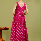 Light Wine Chiffon Leheriya Printed Palazzo Set